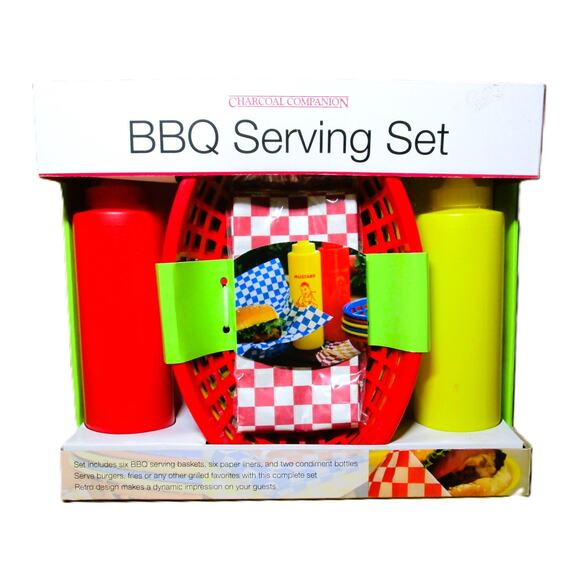 Charcoal Companion BBQ Serving Set Baskets and Condiment Bottles Picnic Supplies - Picture 1 of 3